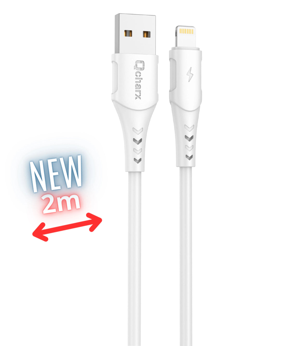 Qcharx Athens Cabo USB para Lightning 3A 18W (2 m) PVC branco