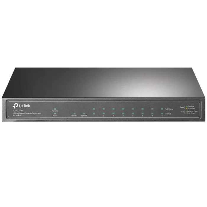 Switch Mesa Gigabit 10 Portas com 8 Portas PoE+ TP-Link TL-SG1210P