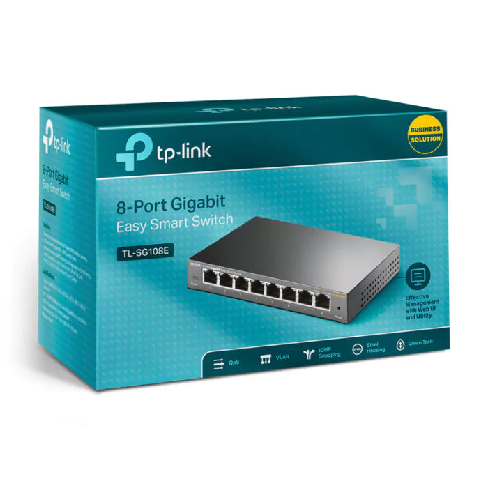 Switch TP-Link Gigabit 8 Portas Easy Smart TL-SG108E