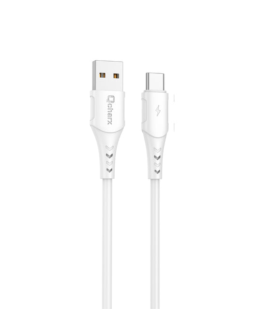 Qcharx Athens Cabo USB para USB-C 3A 18W (1 m) PVC branco