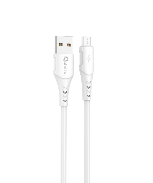 Qcharx Athens Cabo USB para Micro-USB 3A 18W (1 m) PVC branco