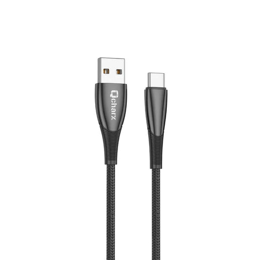 Qcharx Berlin Cabo USB para USB-C 3A 18W (1 m) Zinc preto Revestimento espesso toque Suave