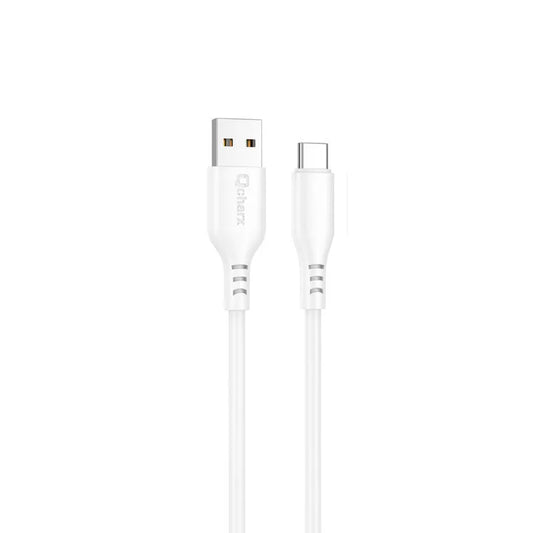 Qcharx Tokyo Cabo USB para USB-C 3A (1 m) silicone branco toque Suave