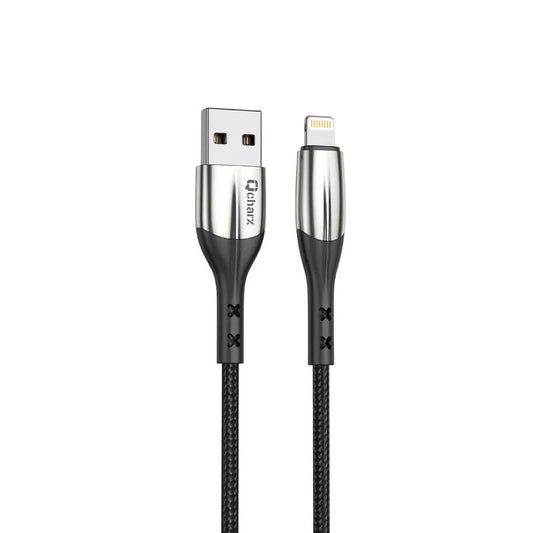 Qcharx Toronto Cabo USB para Lightning 3A (1 m) Zinc preto Revestimento suave