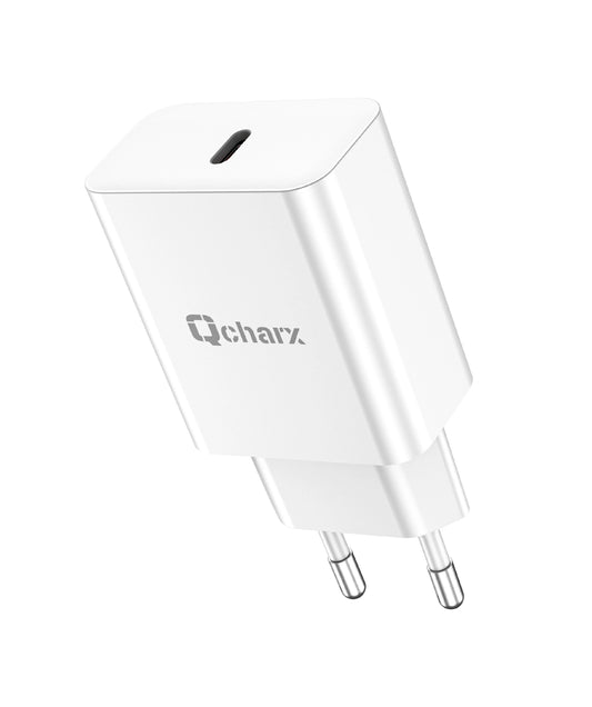 Qcharx Chronos Carregador 20W 3A 1 porta USB-C PD branco