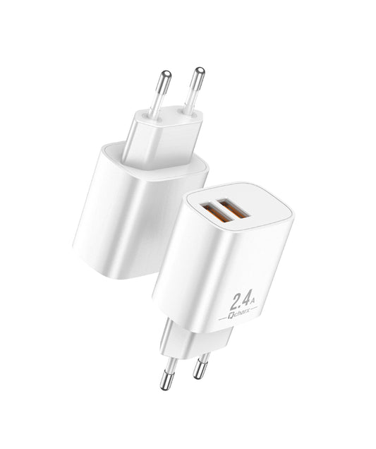 Qcharx Apolo Carregador 12W 2,4A 2 portas USB branco