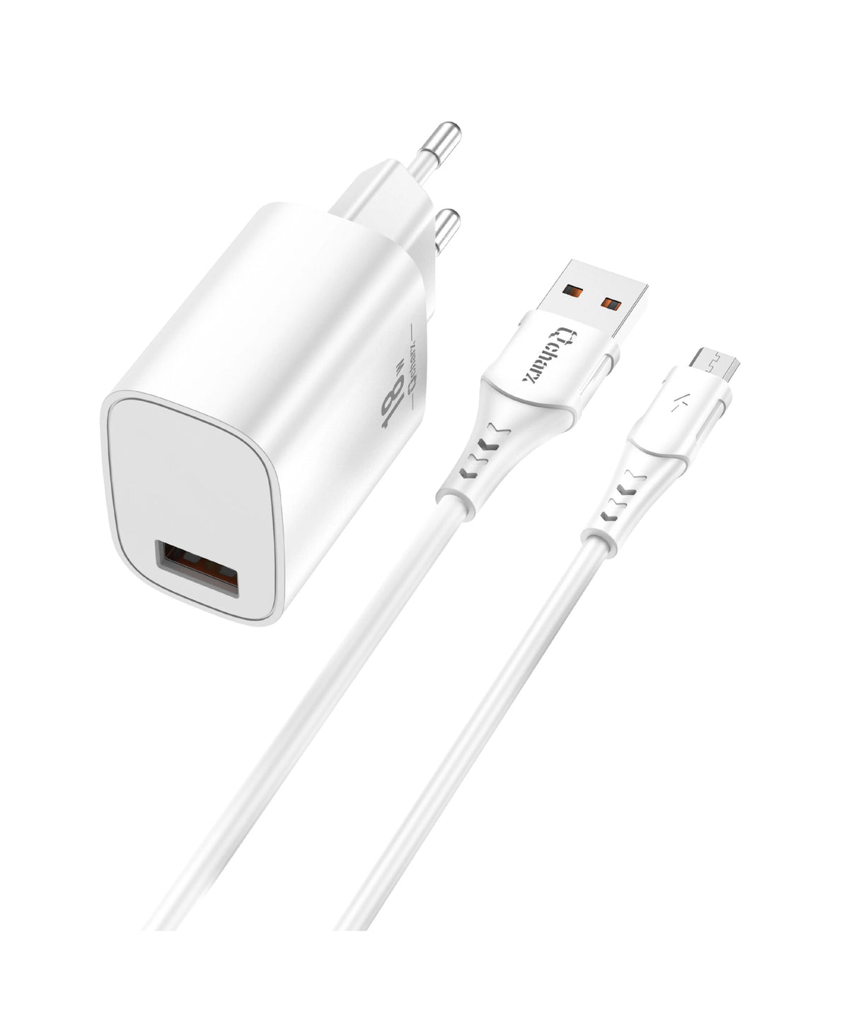 Qcharx Artemisia Carregador 18W 3A 1 porta USB + Cabo USB para Micro-USB branco (1m)