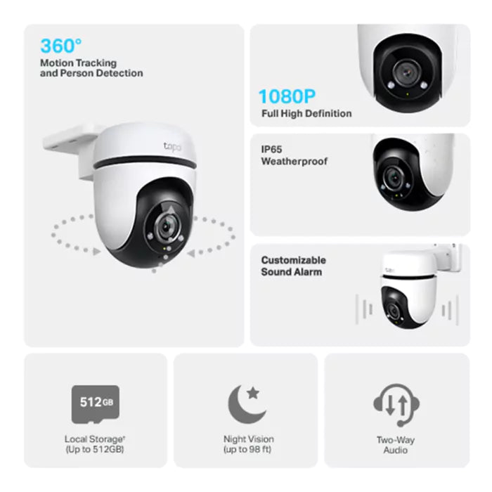 Câmara de Segurança TP-Link Tapo C500 1080p FHD Pan/Tilt Outdoor IP65 Security Wi-Fi