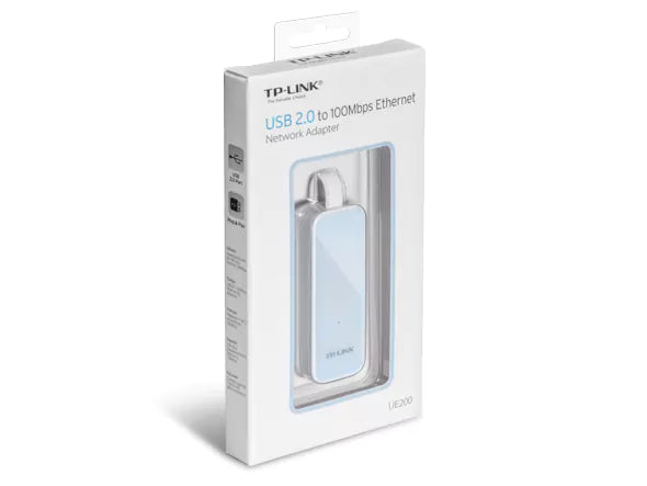 Adaptador TP-Link USB 2.0 p/ 100Mbps Ethernet RJ45 UE200