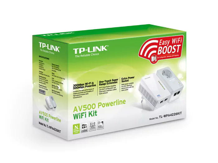 Powerline TP-Link 300Mbps AV500 WiFi Extender Starter Kit TL-WPA4226KIT