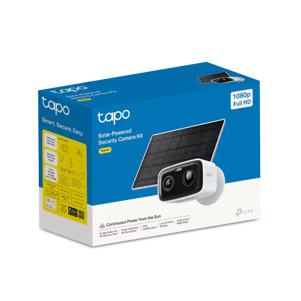 Câmara Segurança Inteligente TP-Link TC80 KIT Painel Solar Wi-Fi Exterior sem cabos