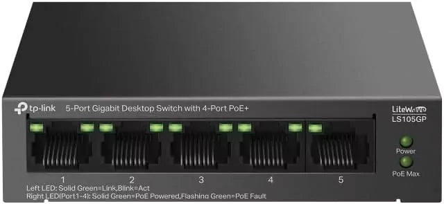 Switch TP-Link TL-LS105GP 5 Portas Gigabit - POE