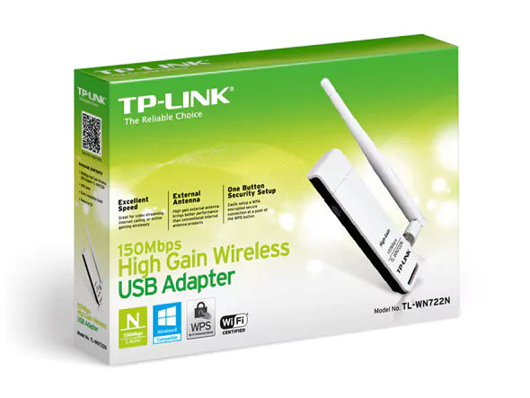 Adaptador TP-Link USB Wireless Alto Ganho 150Mbps TL-WN722N