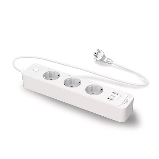 Tomada Inteligente TP-Link Tapo P300 WiFi Power Strip 3 Tomadas Schuko 10A + USB/USB-C Branca