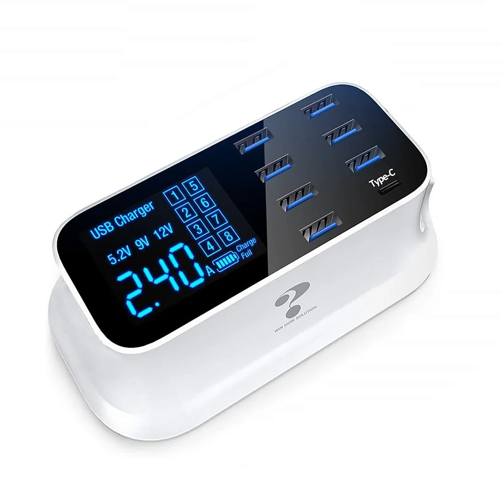 Estação de Carregamento USB 8 Portas - 8A | 40W