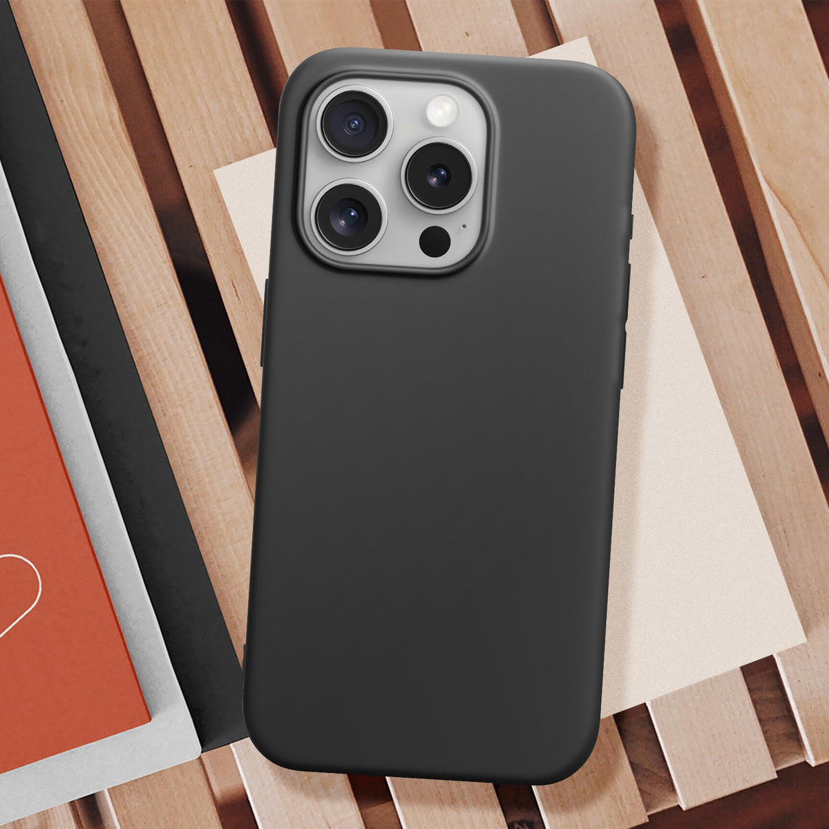 Capa iPhone 15 Pro Max Silicone Preto