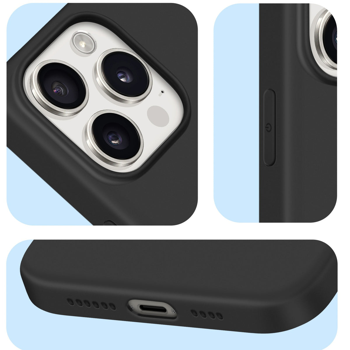 Capa iPhone 15 Pro Max Silicone Preto